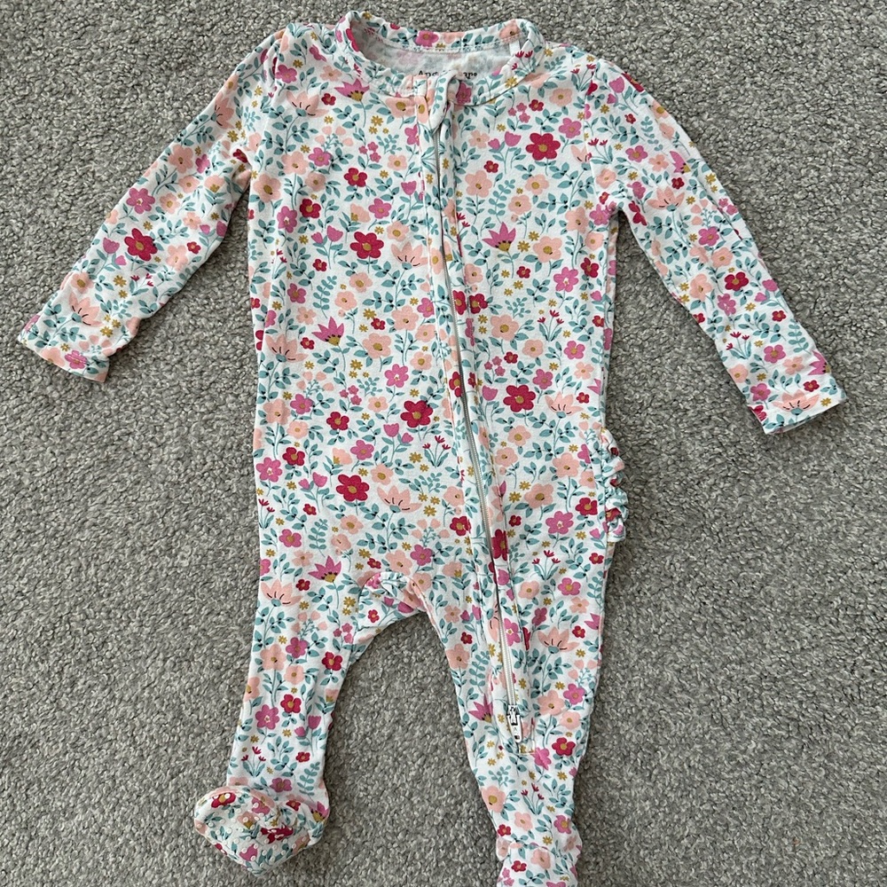 Angel Dear Floral Kids One Piece Footie - Multicolor